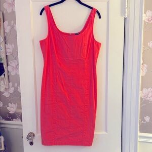 J. Crew Vibrant Coral Sleeveless Dress